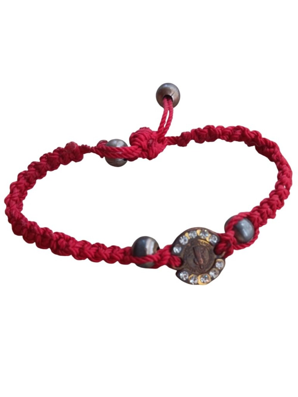 Handmade Catholic Adjustable Bracelet With Saint Benedict Medal & Beads